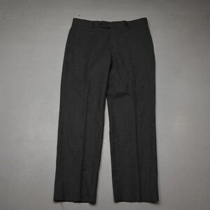 Samuelsohn 32x30 Gray Super 150s Wool Flannel Flat Front Straight Dress Pants